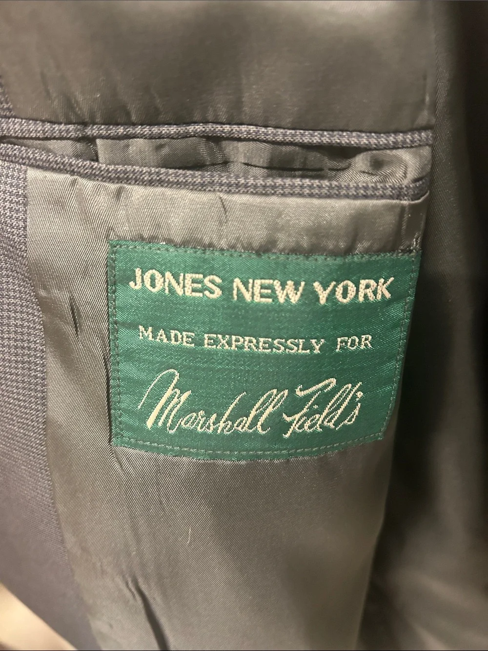 Jones New York Marshall Fields Charcoal Gray Men's Sport Coat 100% Wool 46R
